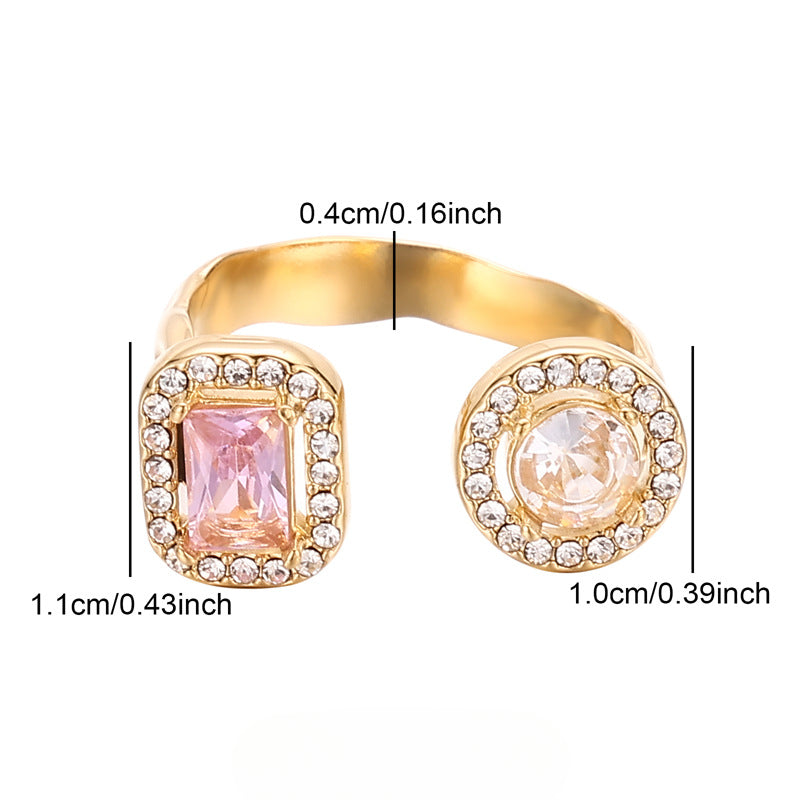 Wholesale Stainless Steel Micro Inlaid Zircon Pearl Rings