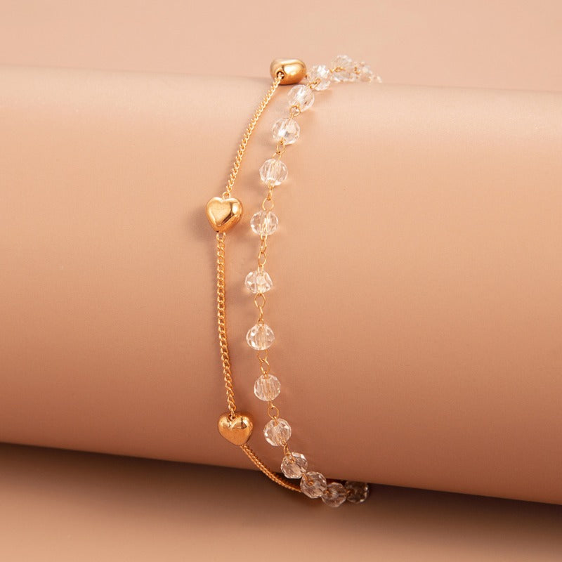 Wholesale Zircon Bracelet Set Exaggerated Geometric Beaded Thick Chain Bracelet