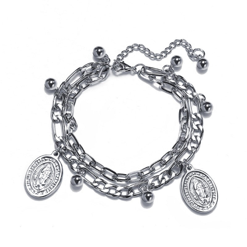 Wholesale Dark Alloy Double Layer Bear Bracelets