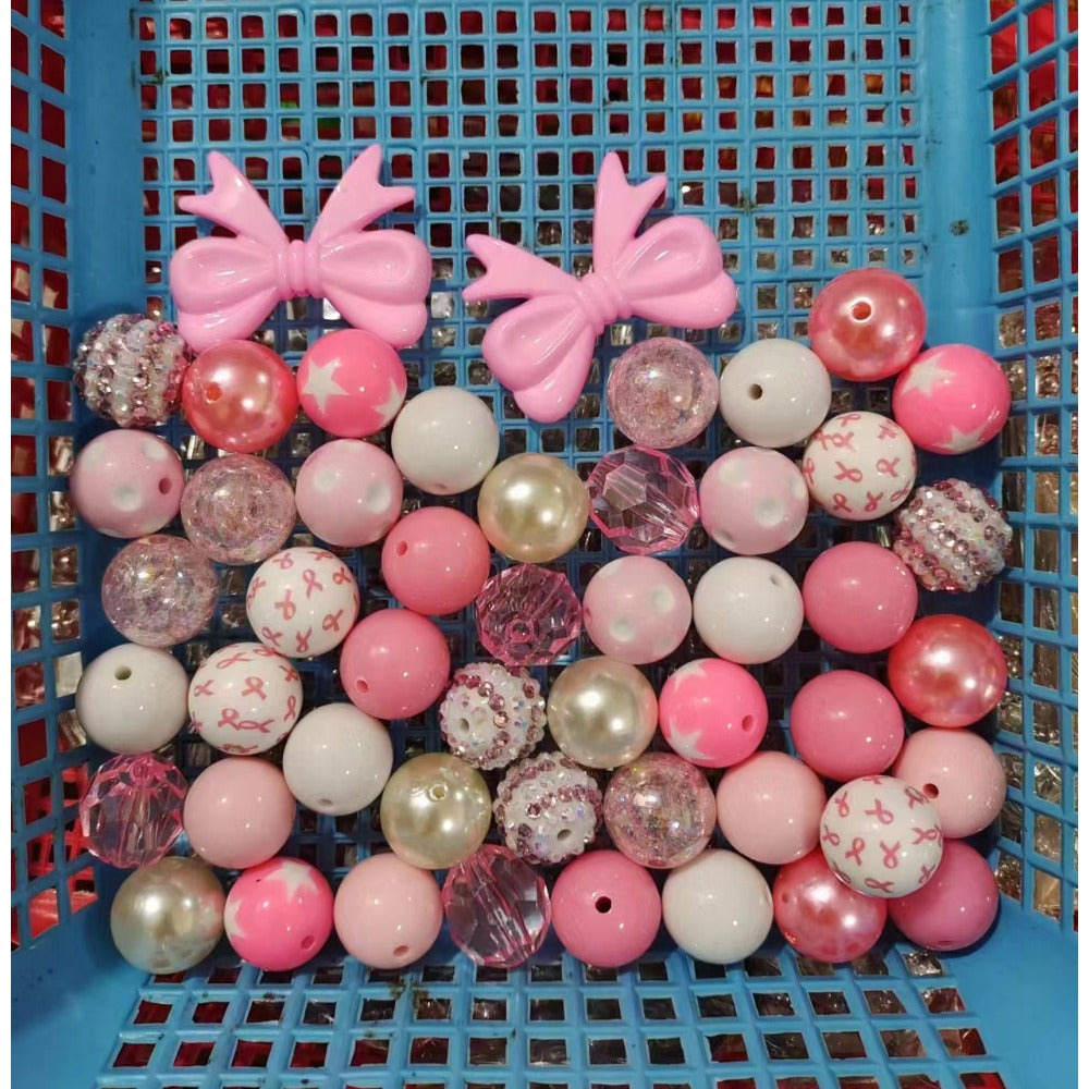 Wholesale 20MM Acrylic Pink Series Mixed Color Beads Combination