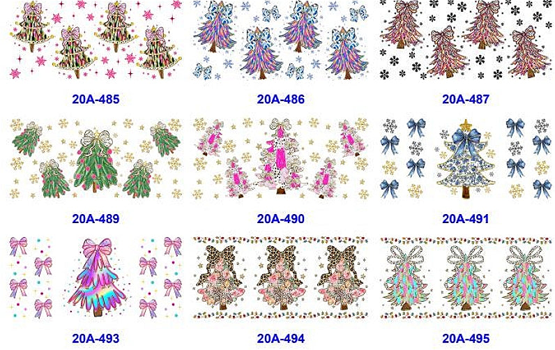 Wholesale 5pcs Exquisite and Colorful Christmas Tree 16oz Single-Sided Cup Stickers