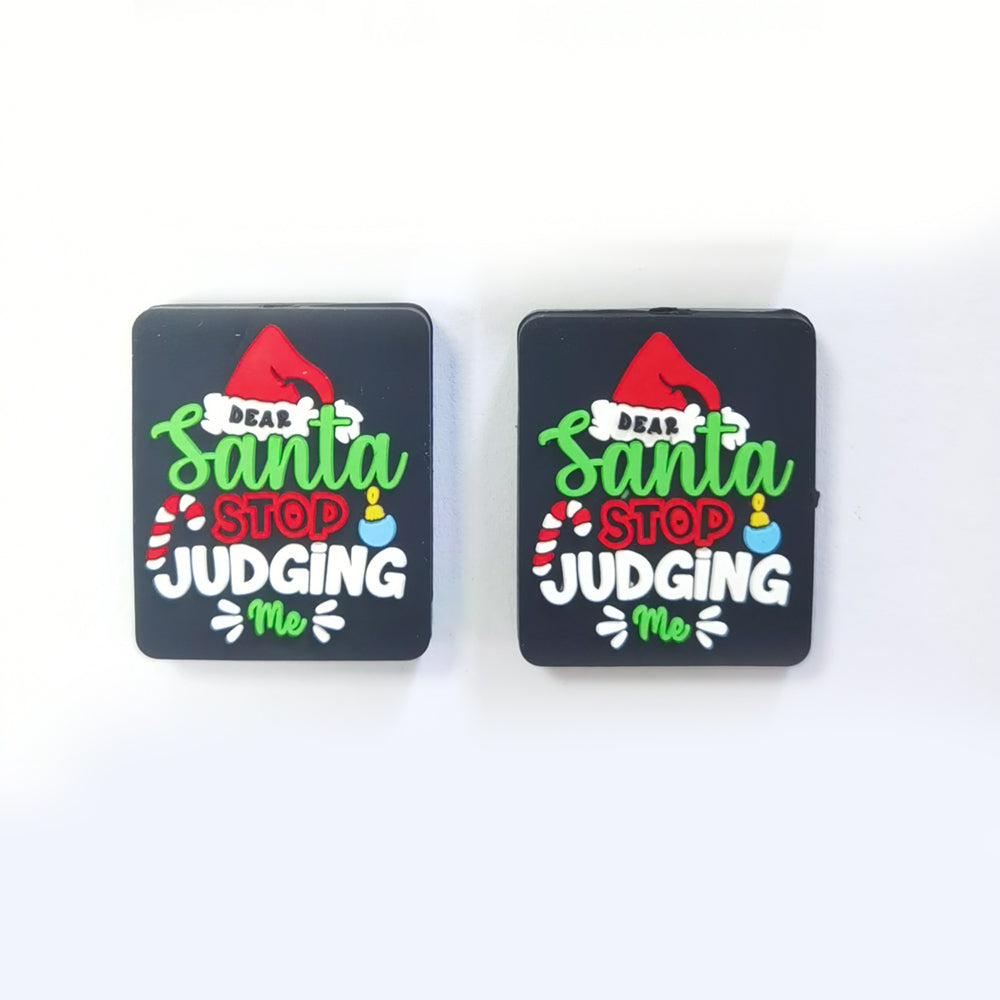 Wholesale 10pcs Christmas Hats, Cute Letters, Creative Graffiti Beads