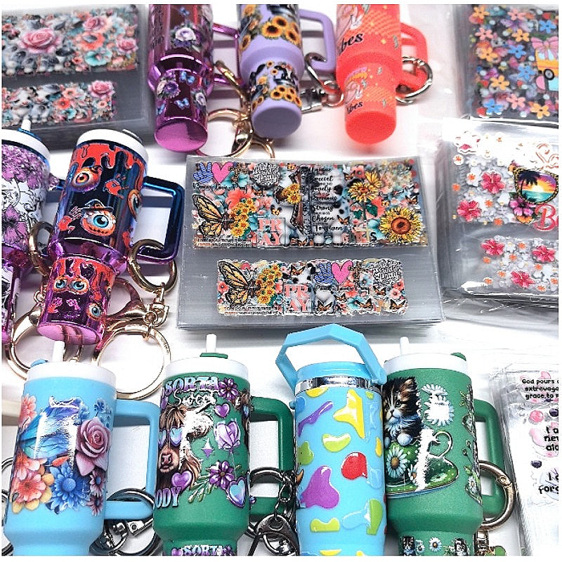 Wholesale Random 20pcs 50pcs 100pcs Cartoon Pattern Mini Travel  Cup Sticker