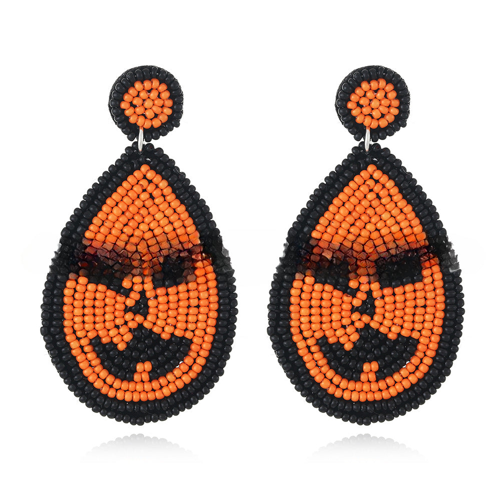 Wholesale Halloween fabric rice beads ethnic style earrings for women