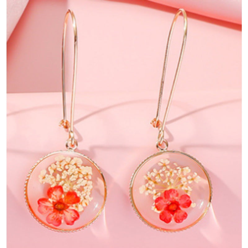 Wholesale Resin Dripping Retro Creative Round Color Earrings
