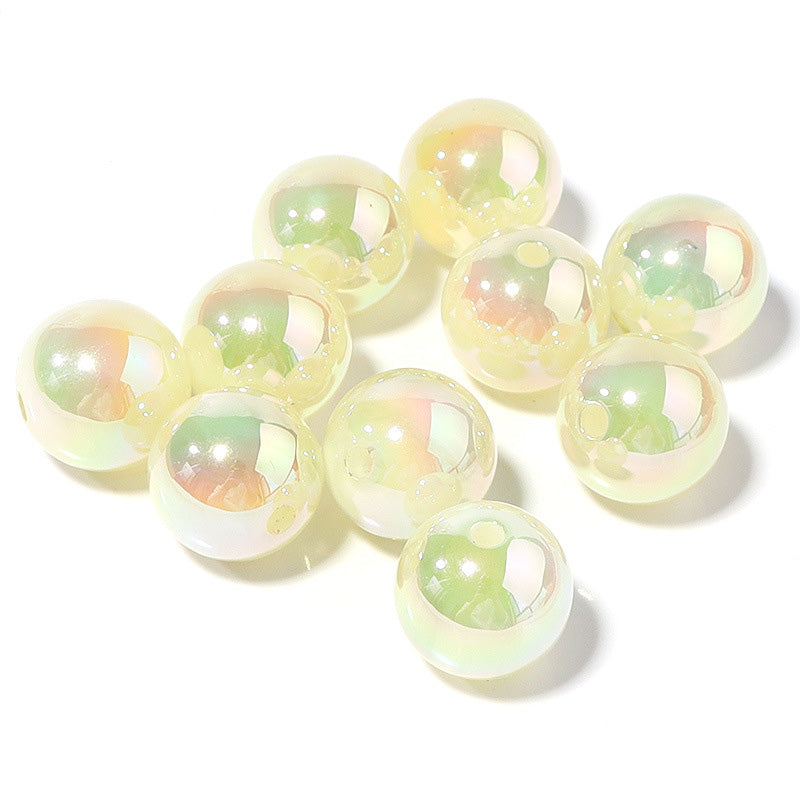 Wholesale Beads 16MM Acrylic Colorful Glass Round Straight Hole Beads 10pcs DIY OLY-BDS-JS001