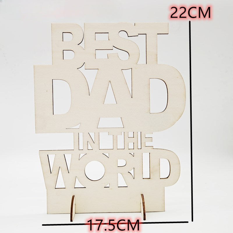Wholesale Father's Day and Mother's Day Wooden Hollow Decorations