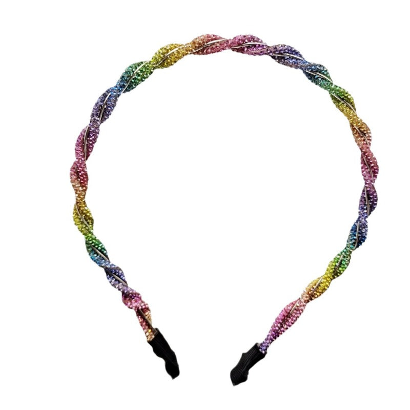 Wholesale Color Sparkling Diamond High End Versatile Full Diamond Simple Fashion Water Diamond Headband