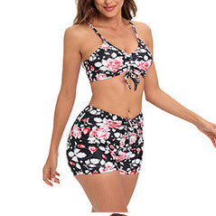 Wholesale Two-Piece Boxer Tether Polyester Swimwear