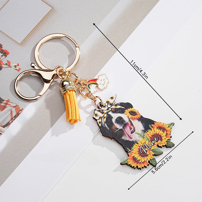 Llavero de girasol acrílico al por mayor