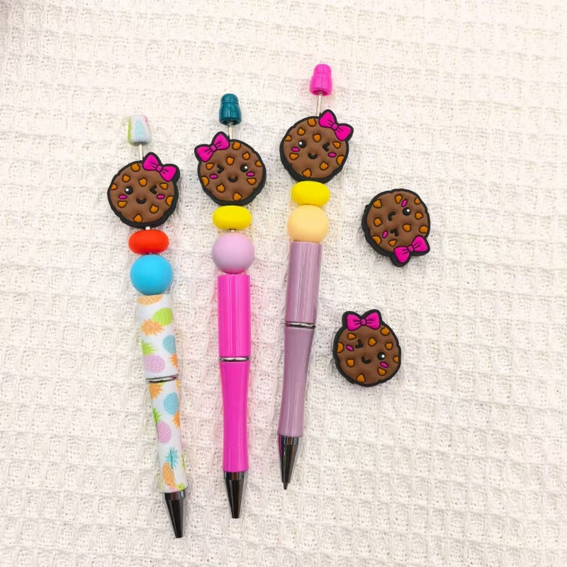 Wholesale 10pcs Cute Cookies Silicone DIY Beads