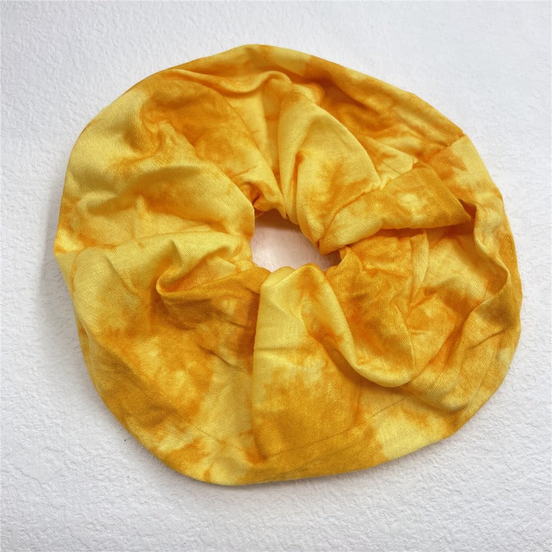 Wholesale Tie-dye Large Intestine Ring Ink Printing and Dyeing Gradient Color Hair Tie Hair Accessories Headdress