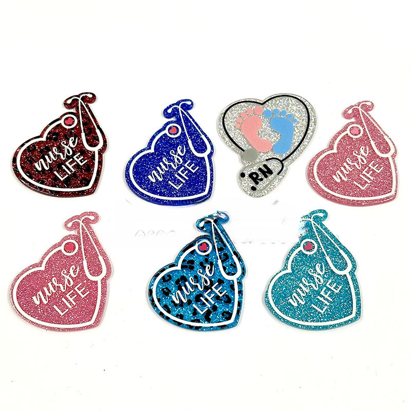 Wholesale 50pcs Medical Acrylic DIY Patch Badge Easy Pull Buckle Brooch Accessories