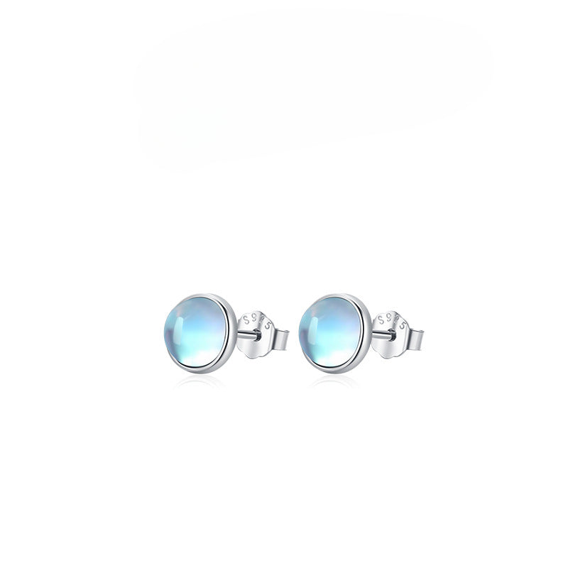 Wholesale S925 Sterling Silver Moonstone Ins Hot Sale Earrings