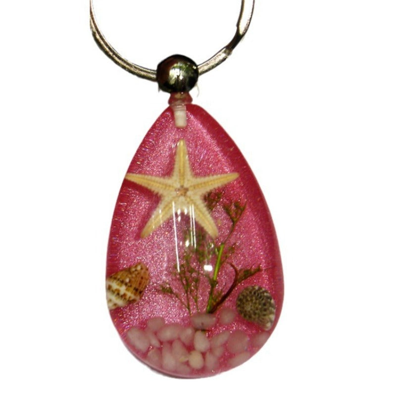 Wholesale 12pcs Natural Starfish Amber Keychain