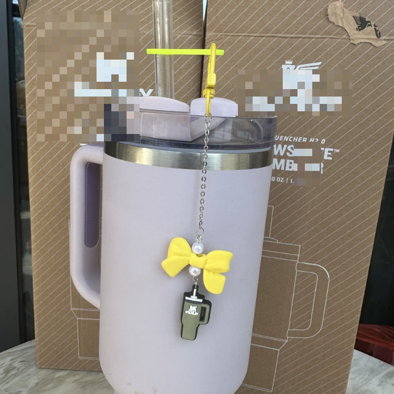 Wholesale Baked Paint Ice Cream Cup Straw Bow Cup Accessories