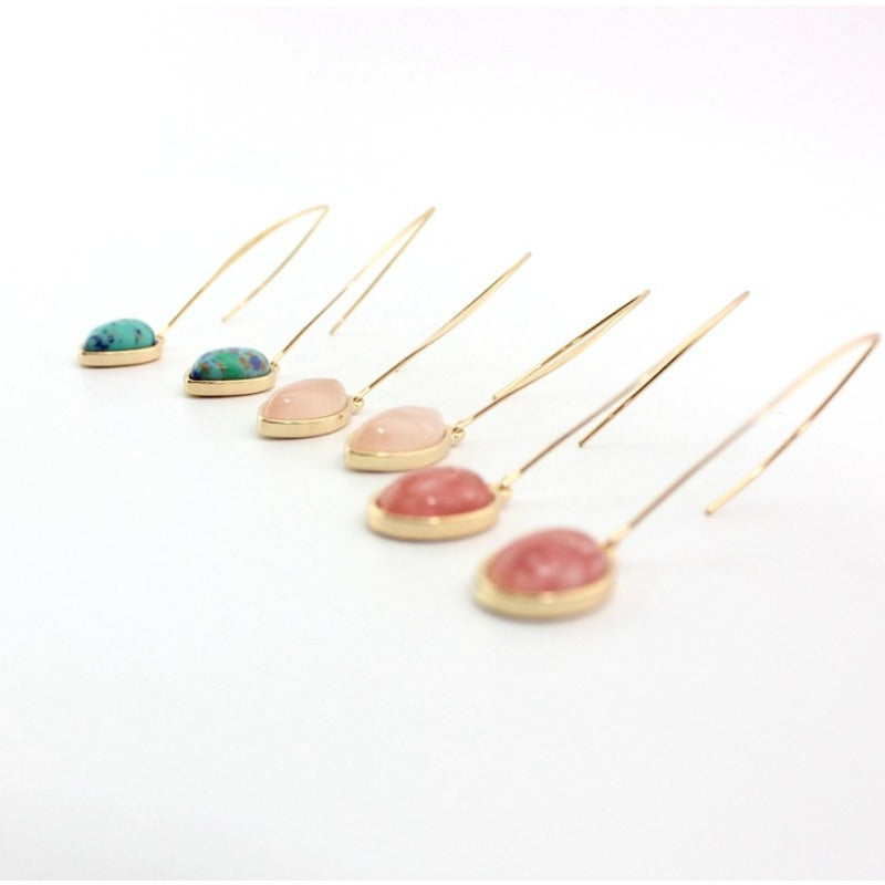 Wholesale Natural Stone Inlaid Drop Earrings