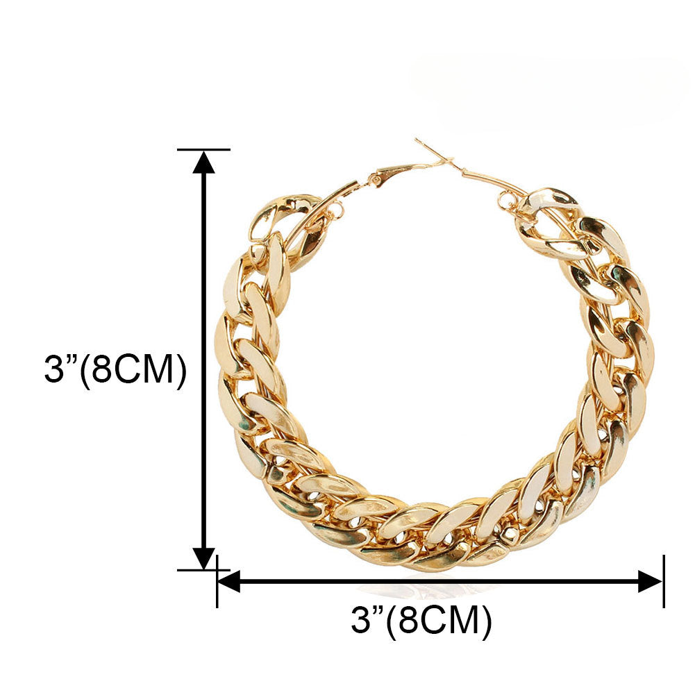 Wholesale Geometric Circular Metal Earrings