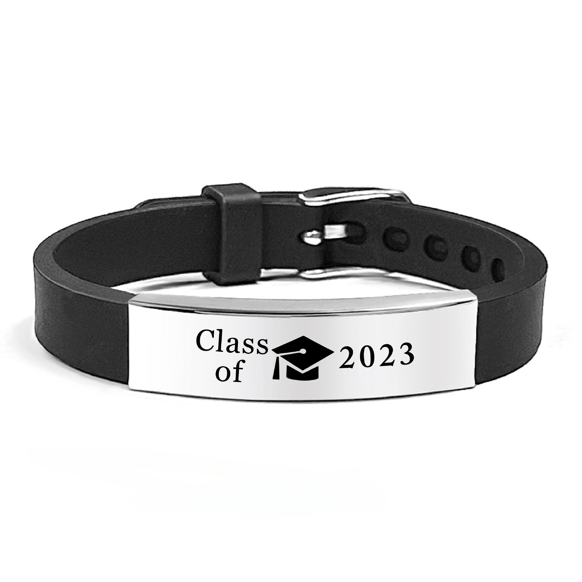 Wholesale Graduation Season Gift Engraved Stainless Steel Silicone Necklace