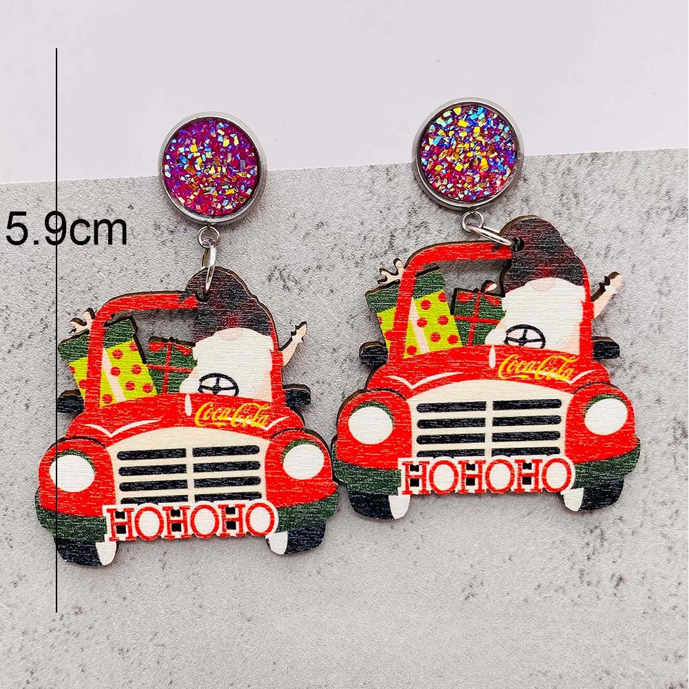 Pendientes de madera de colección de Navidad al por mayor