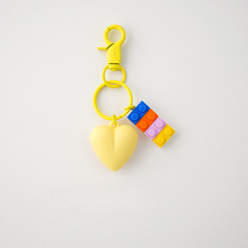Wholesale Acrylic Building Block Love Keychain