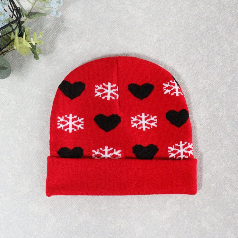 Wholesale Autumn and Winter Jacquard Hats Snowflake Love Christmas Woolen Hat