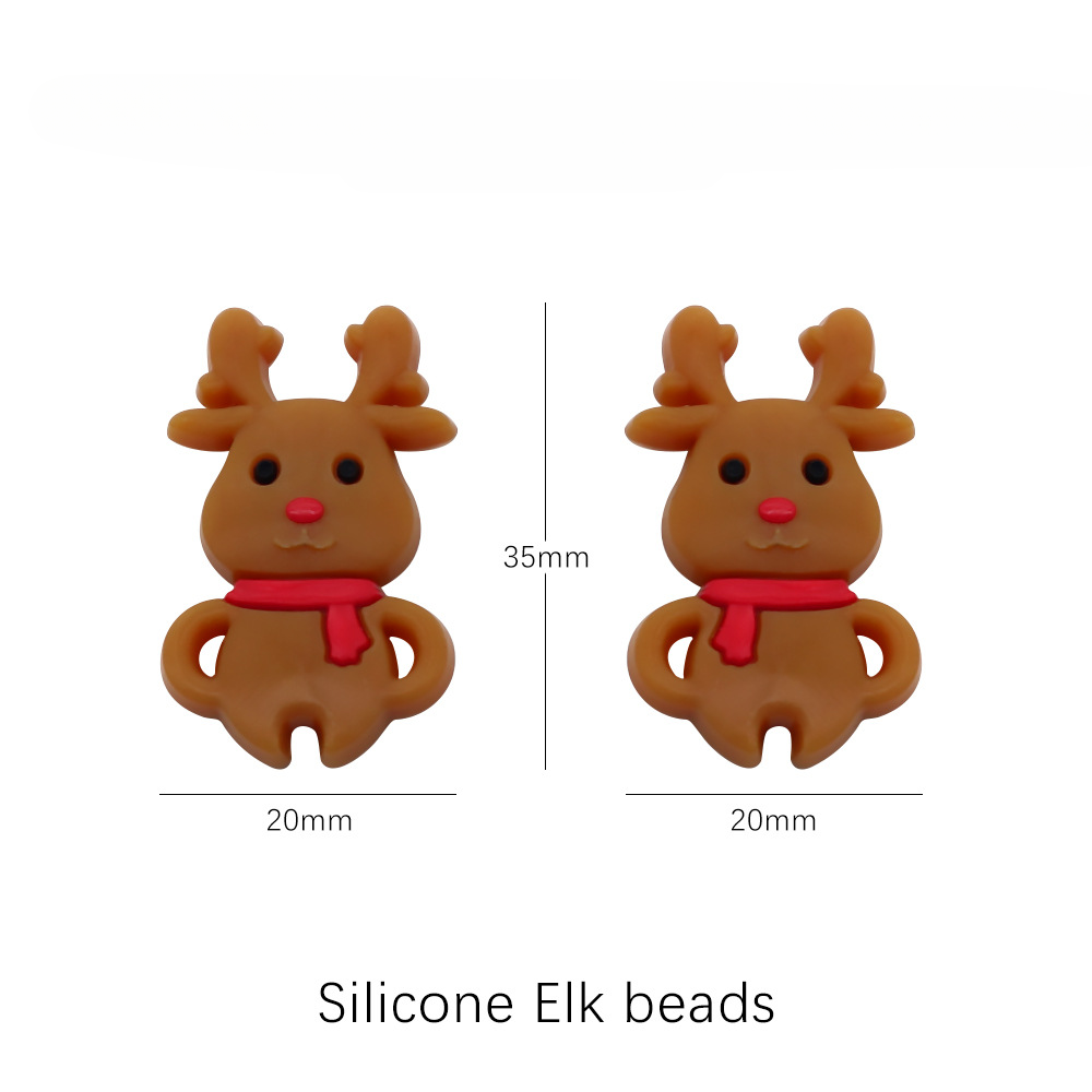 Wholesale 100pcs Silicone Christmas Series Beads