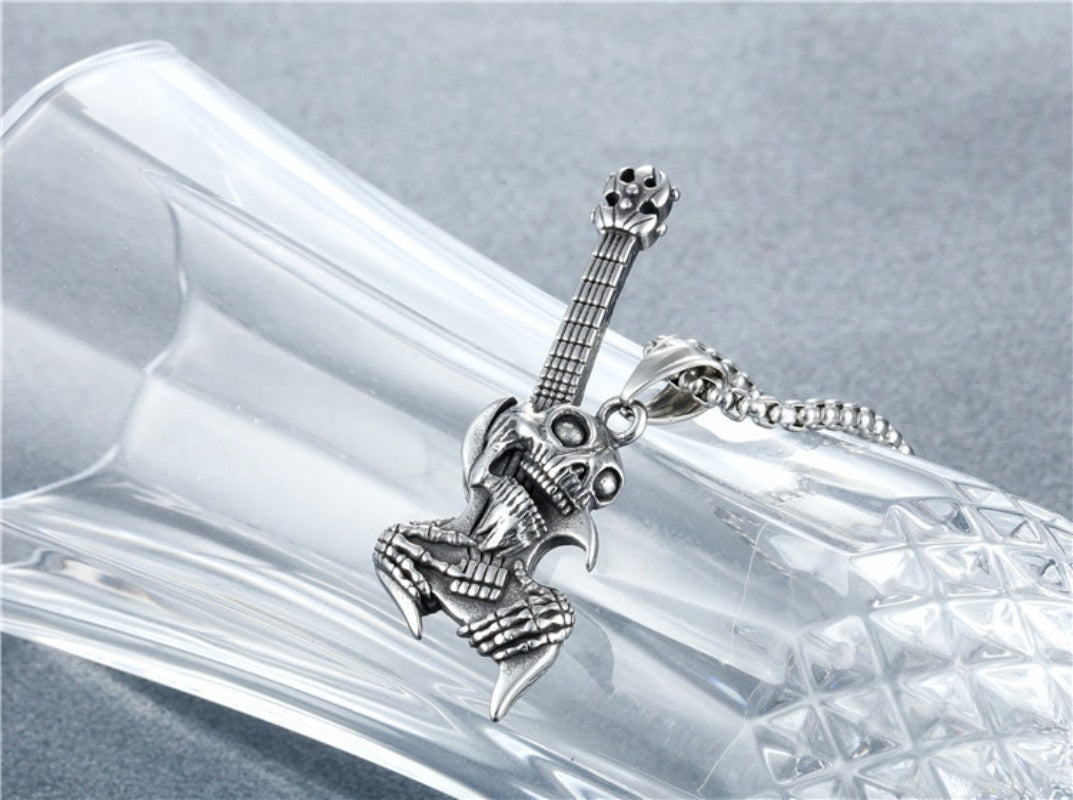 Wholesale Punk Goth Skull Men's Titanium Steel Stainless Steel Necklace