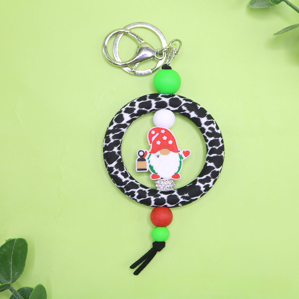 Wholesale Christmas Silicone Bead Keychain
