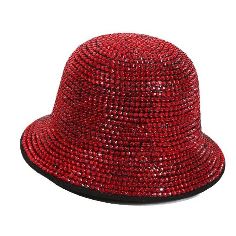 Wholesale Woolen Sparkling Diamond Performance Fisherman Hats