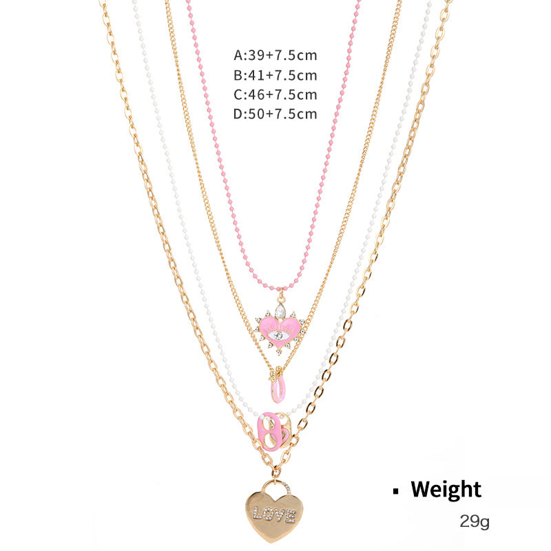 Wholesale Tarot Card Element Multi-layer Stacking Necklaces