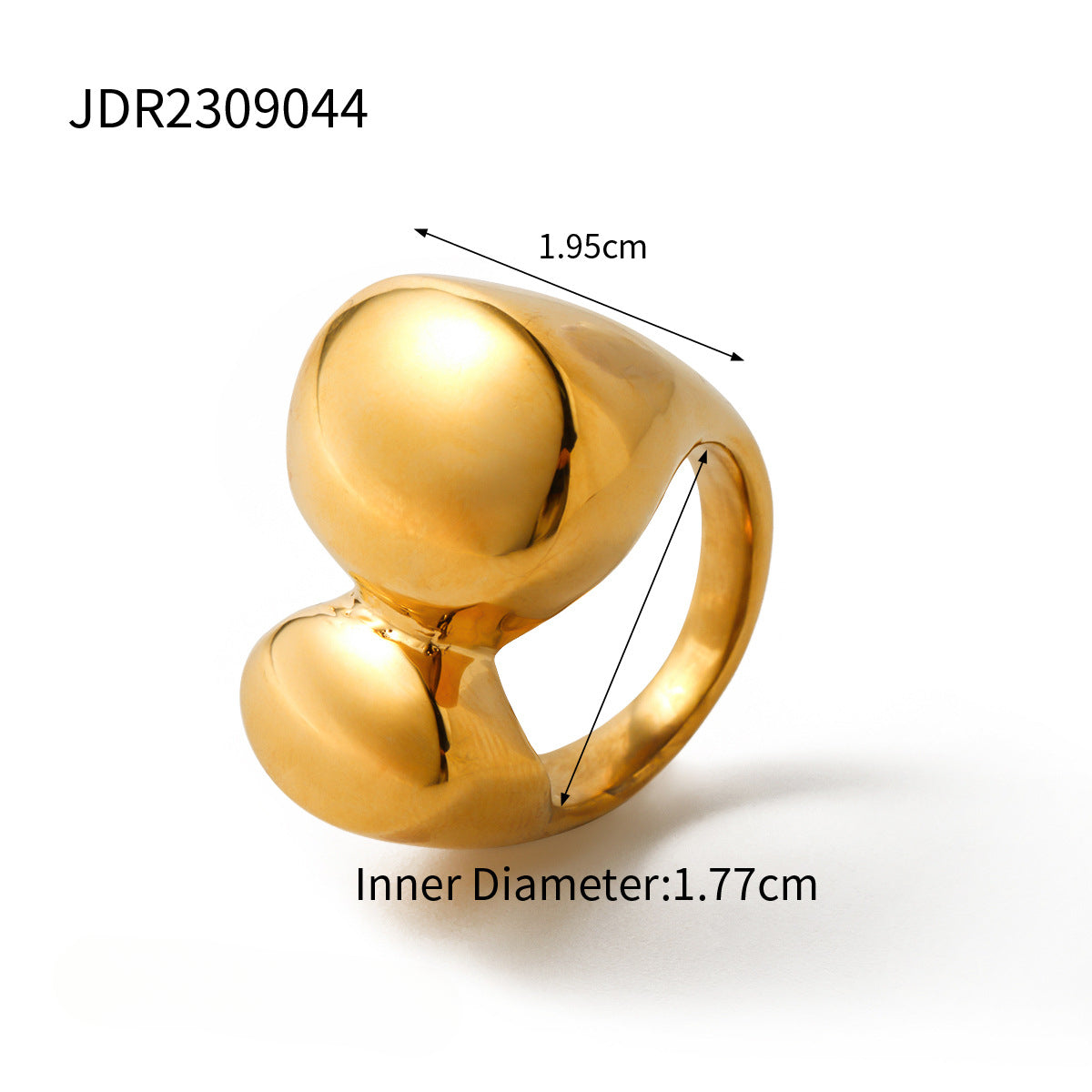 Wholesale 18k Gold Stainless Steel Heart-shaped Ring