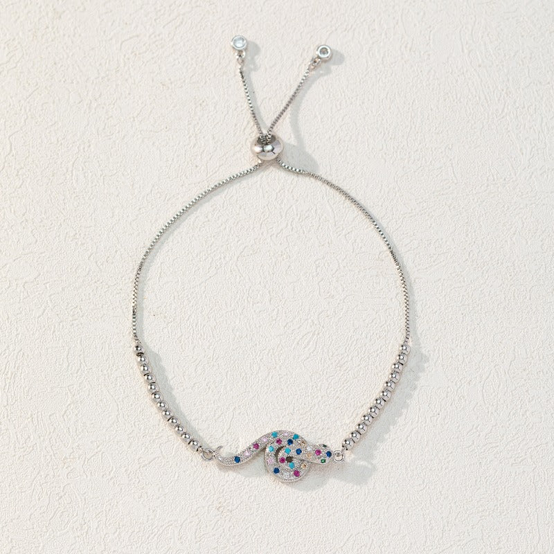 Wholesale Pickaxe Colored Diamond Gold Snake Animal Bracelet