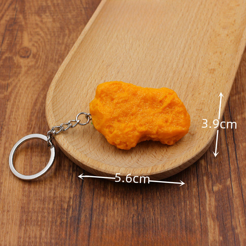 Wholesale Simulation PVC Fried Chicken Legs and French Fries Keychain