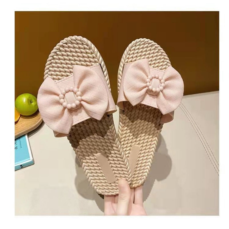 Wholesale Fashionable and Versatile Indoor and Outdoor Thick-soled Non-slip Low-heeled Mid-heeled Slippers