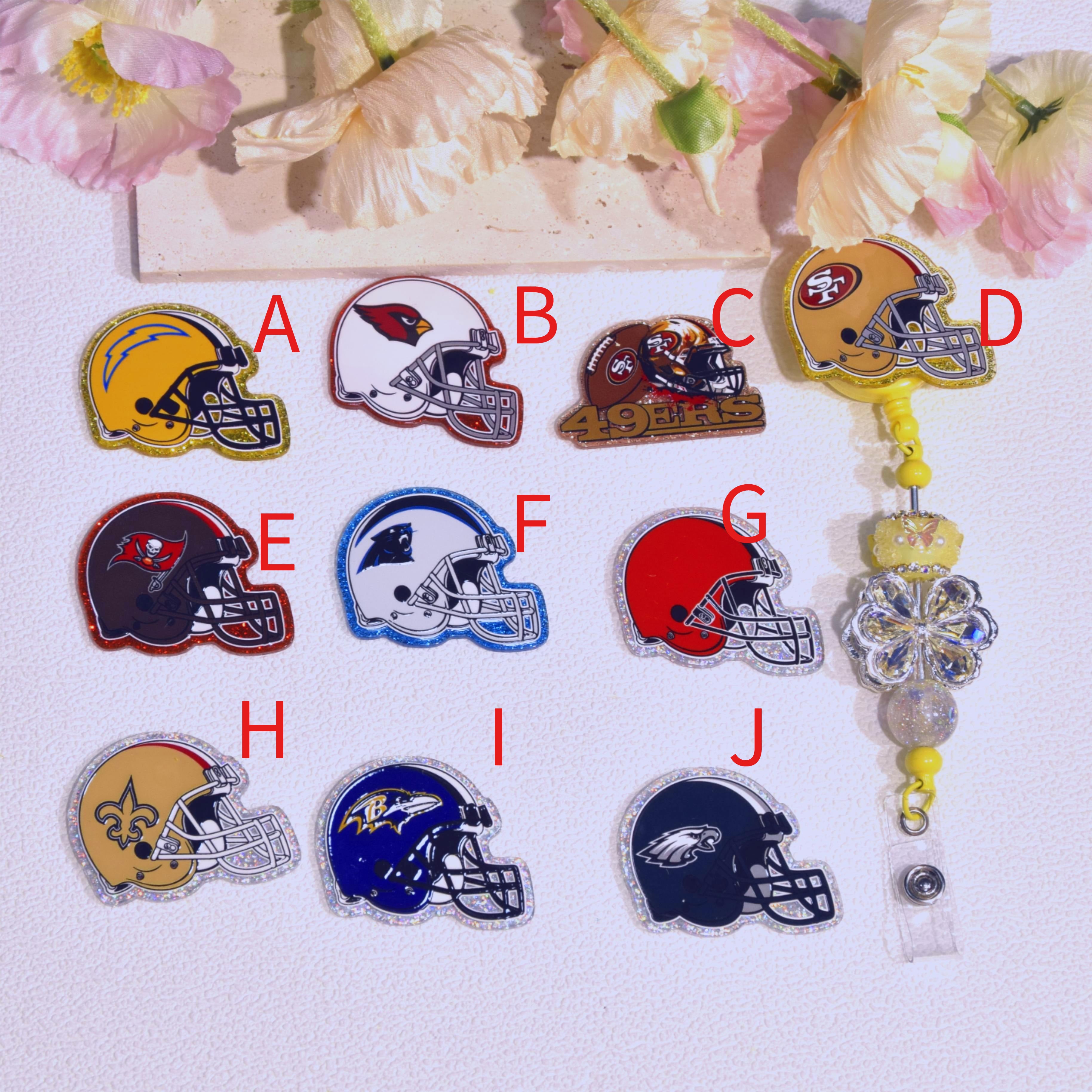 Wholesale 5 Pcs/10 Pcs/20 Pcs   Cute Cartoon Acrylic Flatbacks (Team/Football) for DIY Badge Reels & Phone Stands