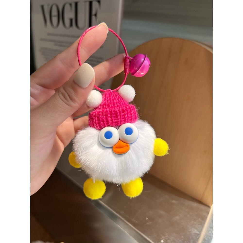 Wholesale Cute Duckling Plush Ball Keychain