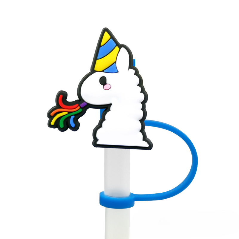 Wholesale 20PCS PVC Cute Unicorn Straw Tube Cap