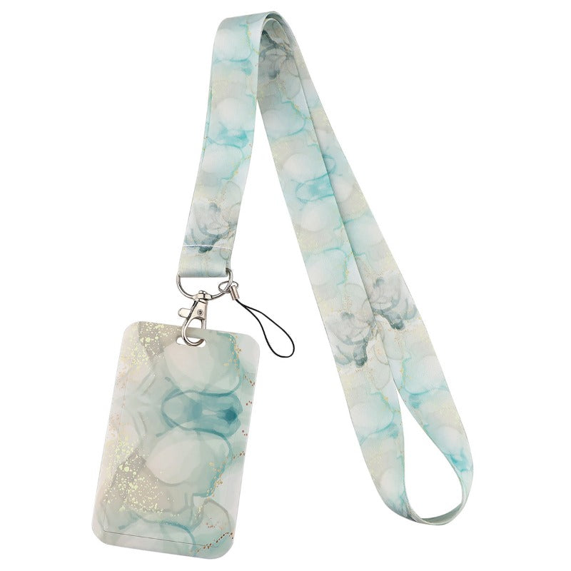 Wholesale 10pcs Marble New Mobile Phone Strap Campus Meal Card Bus Access Card Work Brand Laminated Hard Shell Card Holder