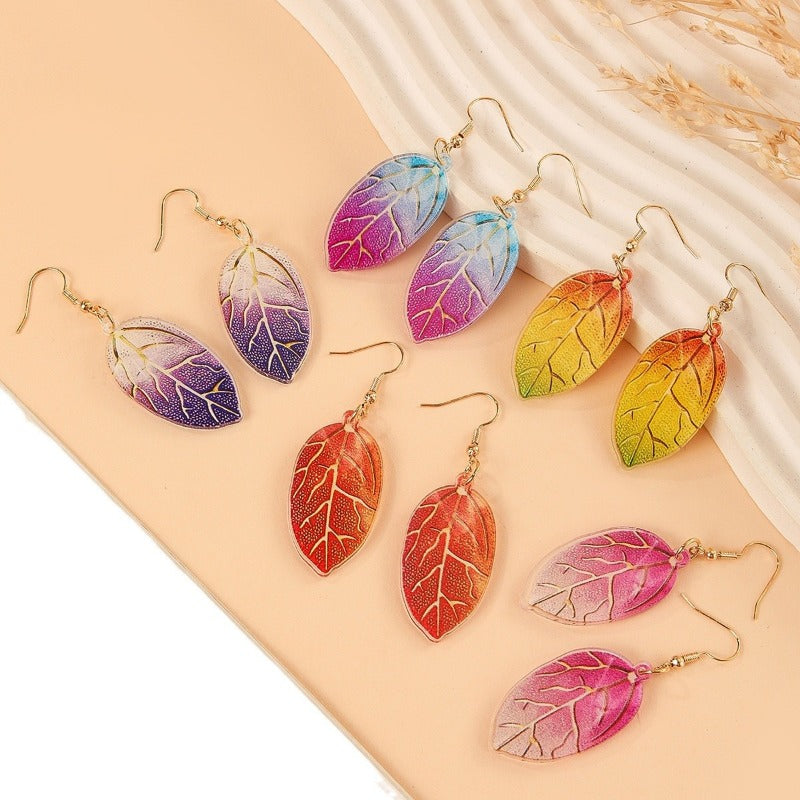 Wholesale Dead Leaf Acrylic Texture Earrings