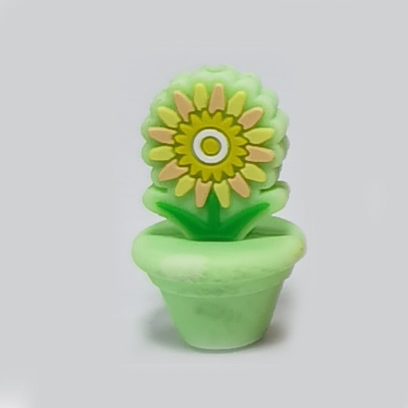 Wholesale 10PCS Creative Colorful Cartoon Image Flat Three-dimensional Rubber Beads