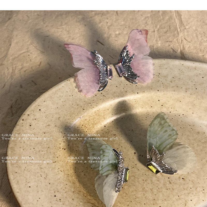 Wholesale Butterfly Tassel Alloy/silver Plated/gold Plated Earrings