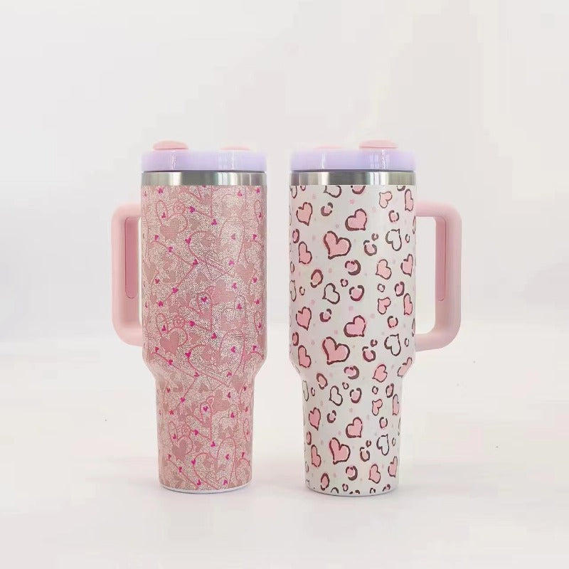 Wholesale Valentine's Day Car 40oz Car Cup Large Capacity with Handle Tumbler Thermos Cup