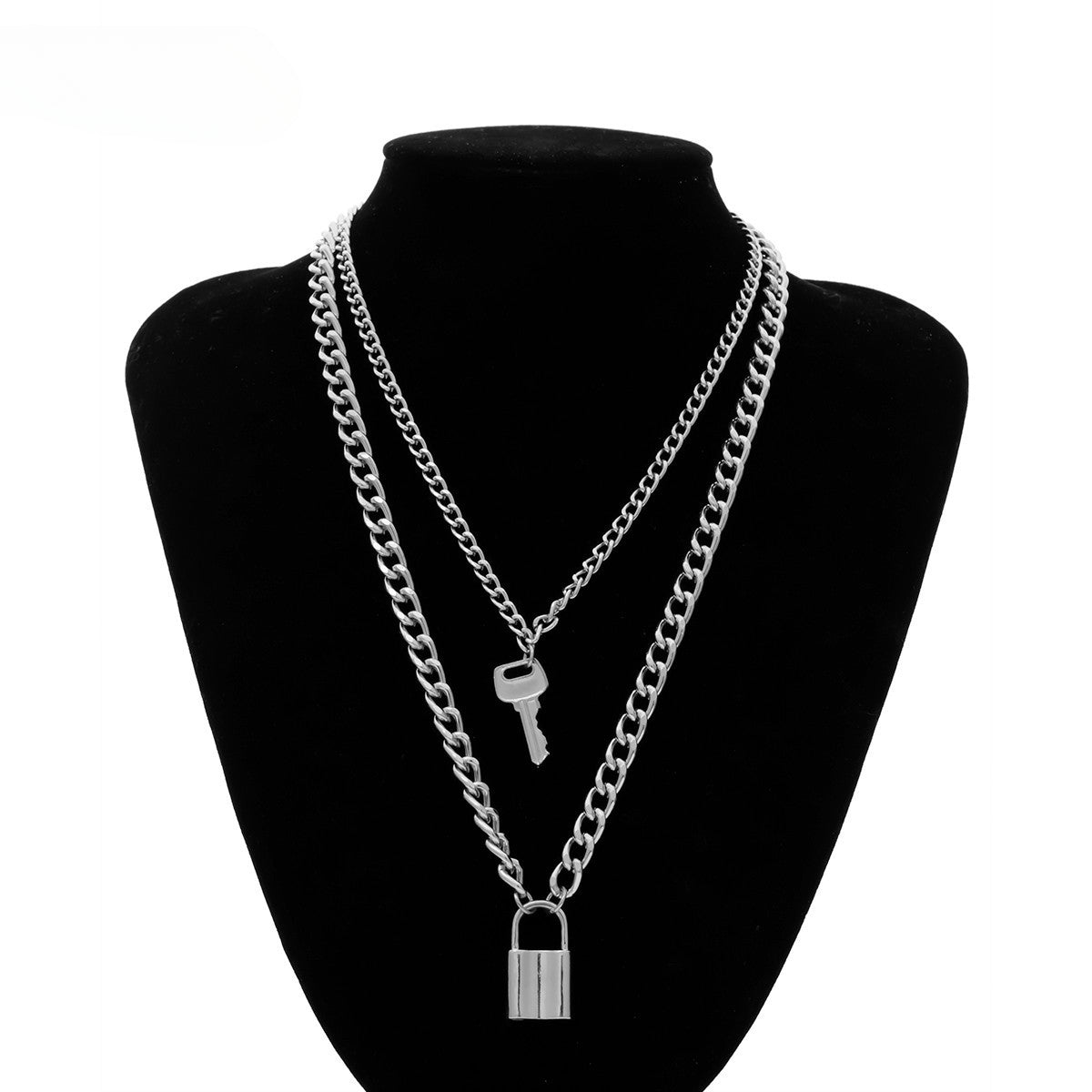 Wholesale Vintage Key Lock Shaped Alloy Necklaces