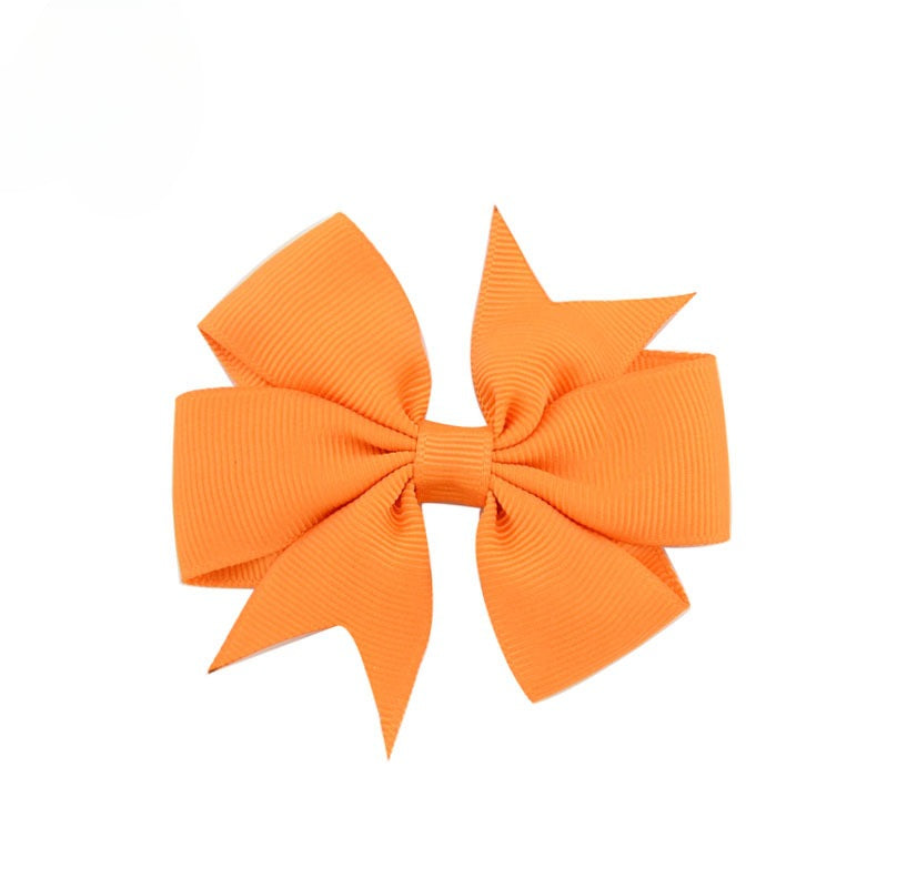 Wholesale 10pcs Handmade Baby Dovetail V Ribbed Ribbon Bow Hairpin