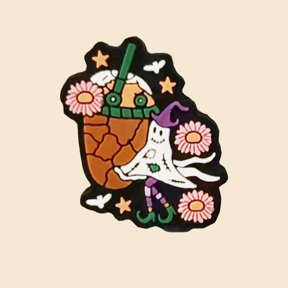 Wholesale 10pcs Cartoon Halloween Cigarette Ghost Pattern Silicone Beads