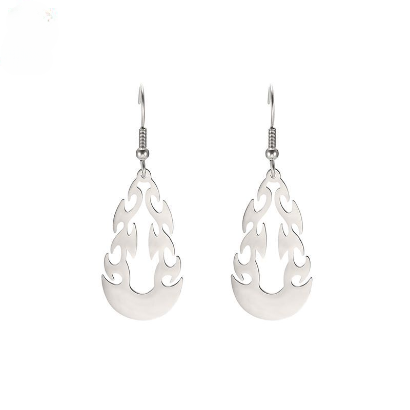 Wholesale Openwork Flame Stainless Steel Earrings