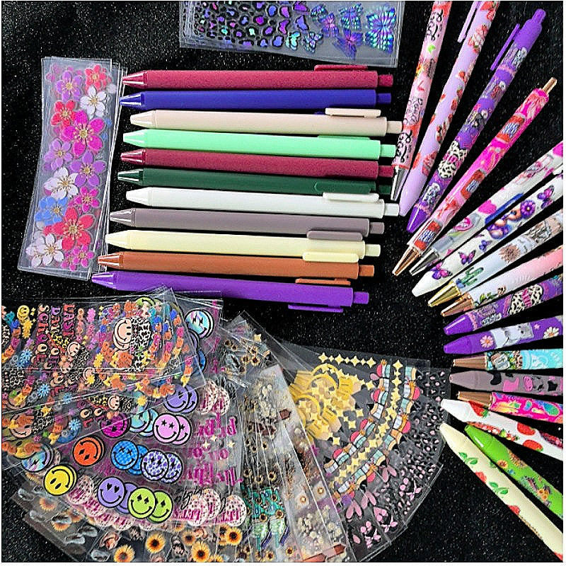 Wholesale Random Stickers 20/50/100pcs UV DTF Wraps & Cartoon Random Styles Pen Stickers for Crafts