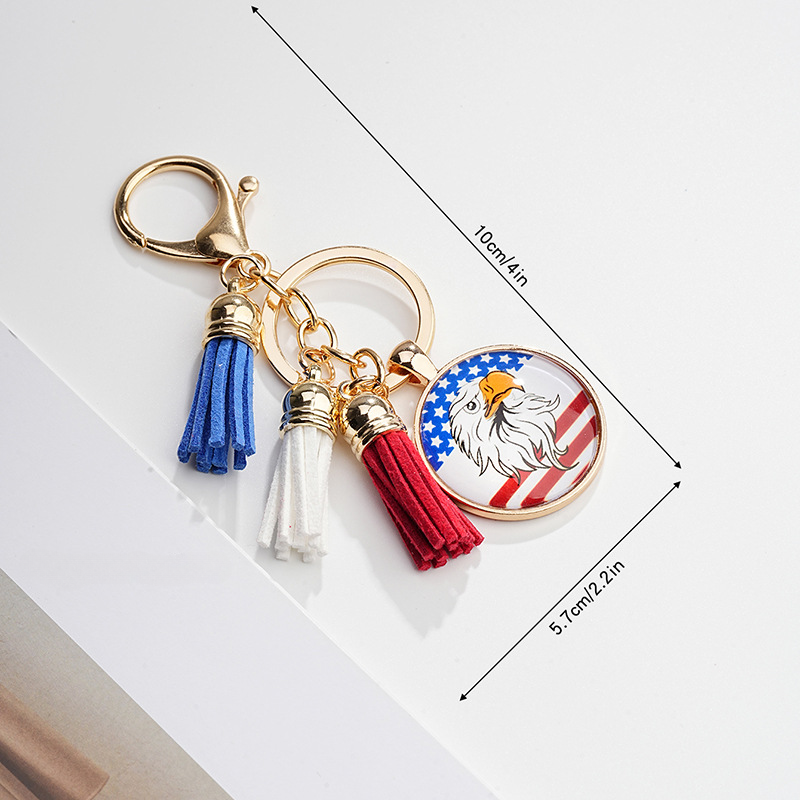 Wholesale Color Printing Eagle Time Gems Metal Keychains