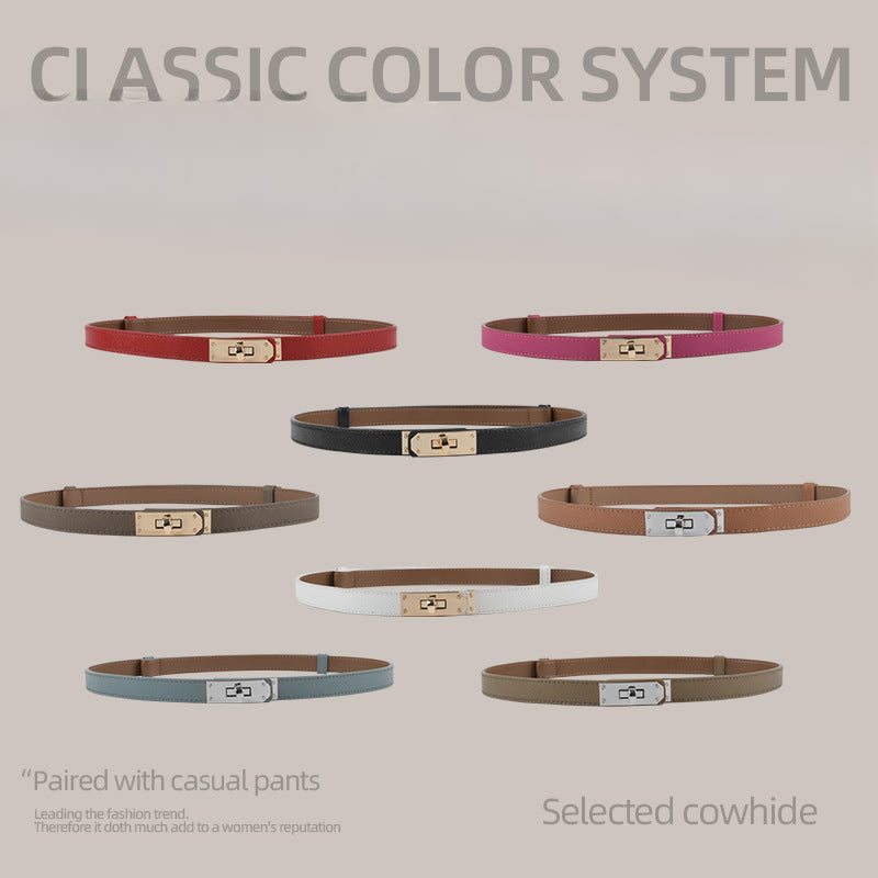 Wholesale Fine Genuine Leather Fashion Girdle Leather Belt with Dress Versatile Decoration